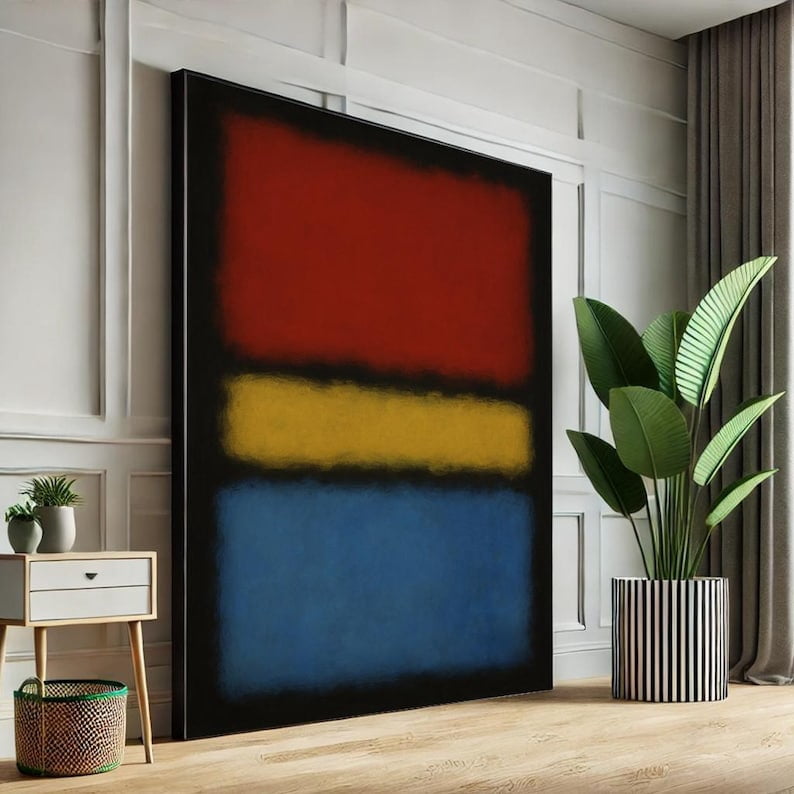 Mark Rothko Blue Red Yellow Abstract Color Block Wall Art, Minimalist ...