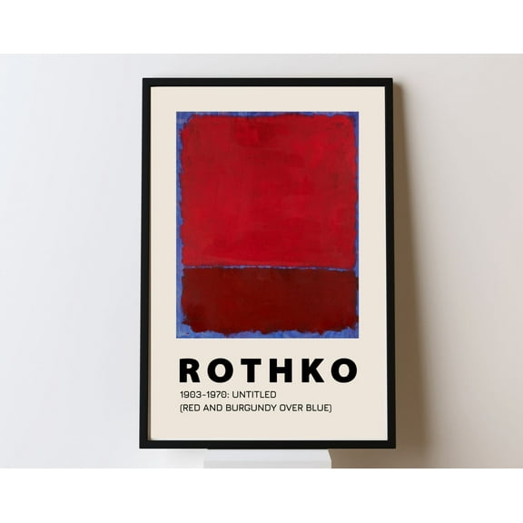 Mark Rothko Exhibition Poster, Mark Rothko Art Print, Abstract Art Poster, Modern Art, Minimalist Decor, Red Vintage exhibition poster, 8x12 UNFRAMED
