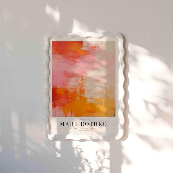Mark Rothko Inspired Pink Orange Abstract Art Poster, Colour Block Wall Art, Unframed Paper Poster 8x10in