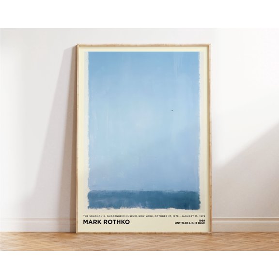 Mark Rothko Light Blue Print, Large Abstract Wall Art