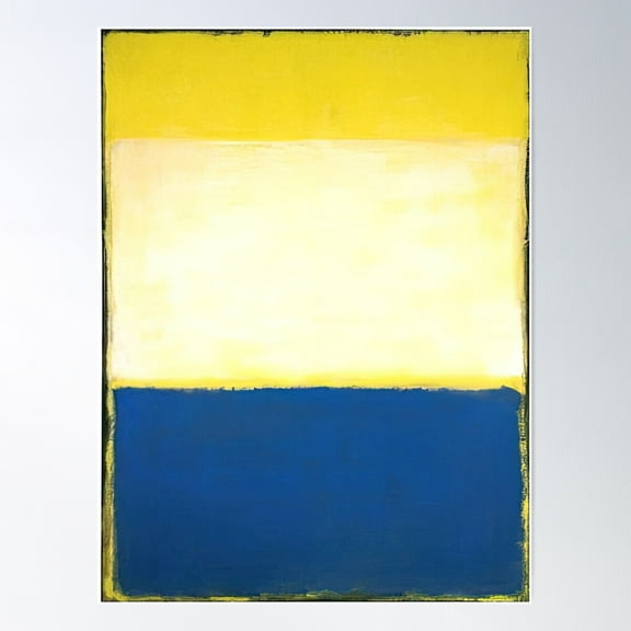 Mark Rothko - No. 6 (Yellow, White, Blue Over Yellow On Gray) - 1954 Poster Wall Art, Modern Wall Decor For Living Room Bedroom, 12x18 UNFRAMED