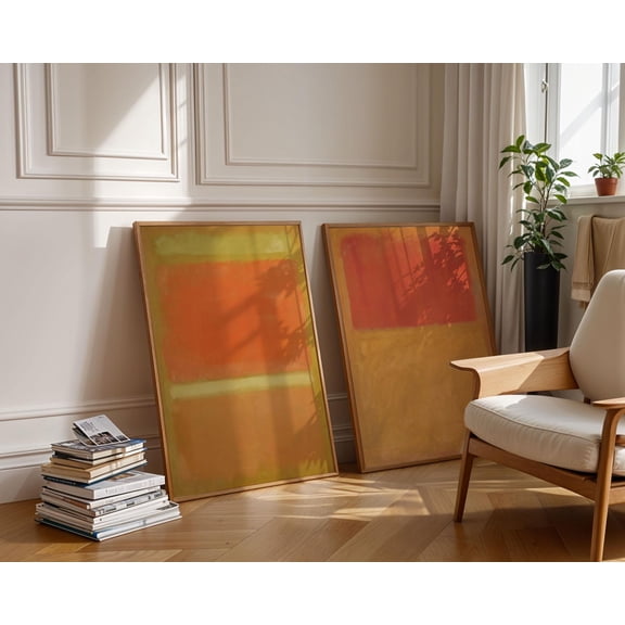 Mark Rothko Orange Posters Rothko Orange Print Rothko Wall Decor Wall Art Mid Century Modern Museum Print Set 2