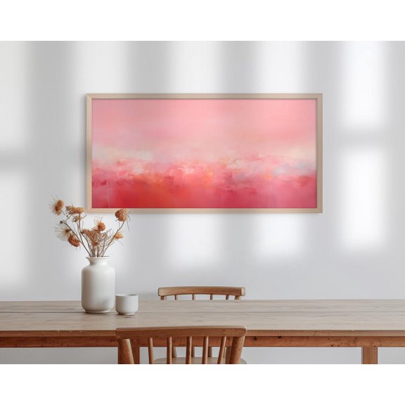 Mark Rothko Panorama Poster Abstract Pink And Red Color Field Inspired Wall Art Modern Warm Wall Art Color Field