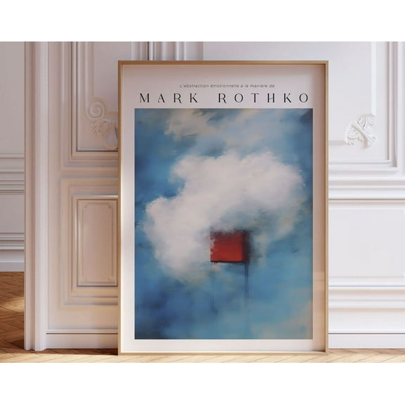 Mark Rothko Print, Large Wall Art, Modern Wall Art, Living Room Decor Mark Rothko Inspired Poster, Blue Wall Art Wall Art, Modern Wall Decor, 8x12 UNFRAMED