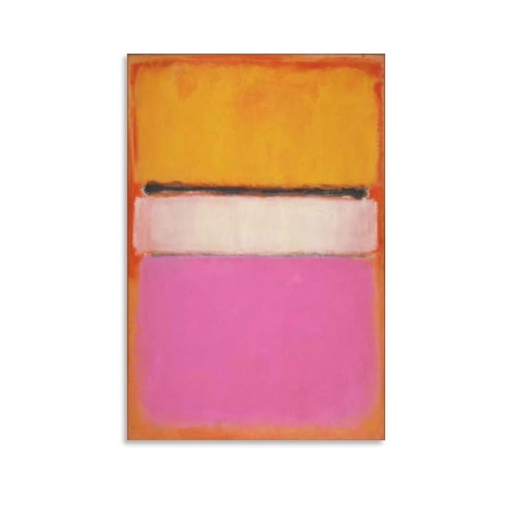 Mark Rothko Prints 《White Center (Yellow, Pink And Lavender on Rose)》 Wall Art Paintings Poster Poster Decorative Painting Canvas Wall Art Living Room Posters Bedroom Painting 12x18inch(30x45cm)