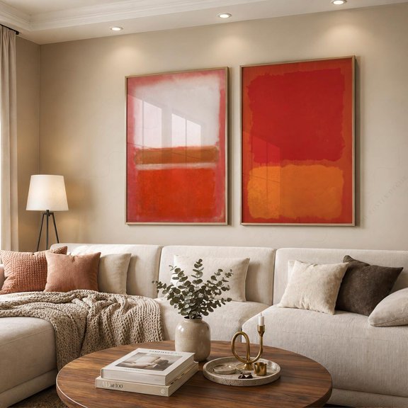 Mark Rothko Red Paintings Prints Color Field Abstract Wall Art Minimalist Poster Mid Century Contemporary Decor 3 Poster Set 2