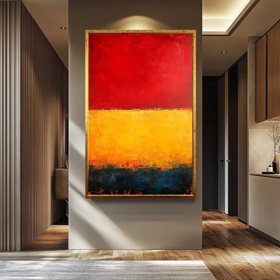 Mark Rothko Red Yellow And Deep Blue Color Field Wall Art