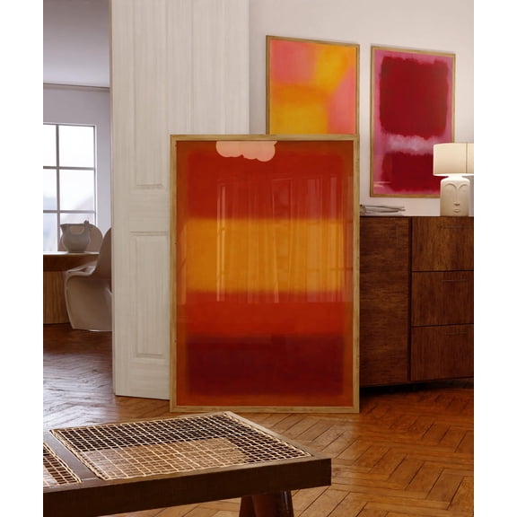 Mark Rothko Style Orange Yellow Red Abstract Color Field Wall Art Unframed Paper Print