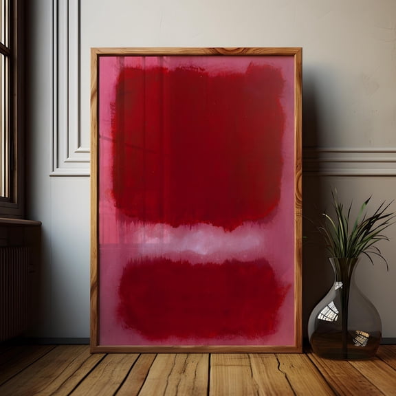 Mark Rothko Style Red Pink Abstract Wall Art Modern Gallery Decor Unframed Paper Print