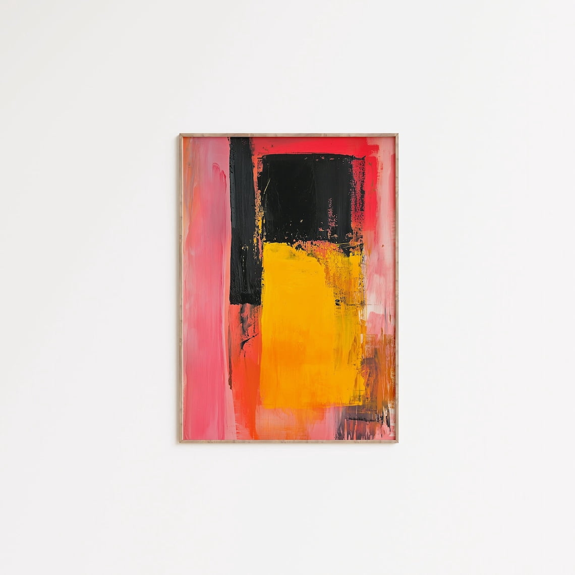 View of Mark Rothko Style Wall Art, Mid Century Modern Wall Art, Pink Yellow ...