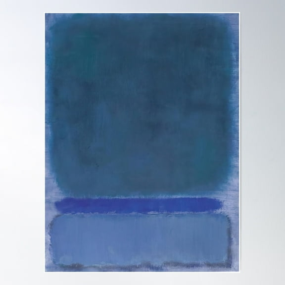 Mark Rothko - Untitled (Green On Blue) - 1968 Poster Wall Art, Modern Wall Decor For Living Room Bedroom, 12x18 UNFRAMED
