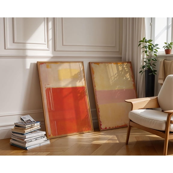 Mark Rothko Wall Art Orange Beige Rothko Print Rothko Wall Decor Wall Art Mid Century Modern Museum Print Set 2