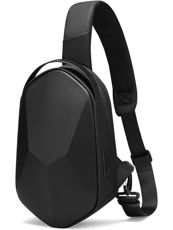 Anti-Theft Sling Bag Black Waterproof Crossbody Travel Shoulder