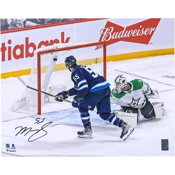 Mark Scheifele Winnipeg Jets Autographed 16" x 20" Blue Goal Photograph - Fanatics Authentic Certified