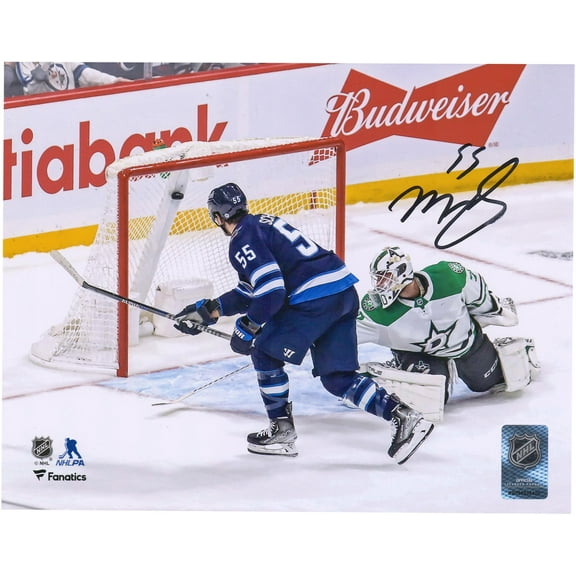 Mark Scheifele Winnipeg Jets Autographed 8" x 10" Blue Goal Photograph - Fanatics Authentic Certified