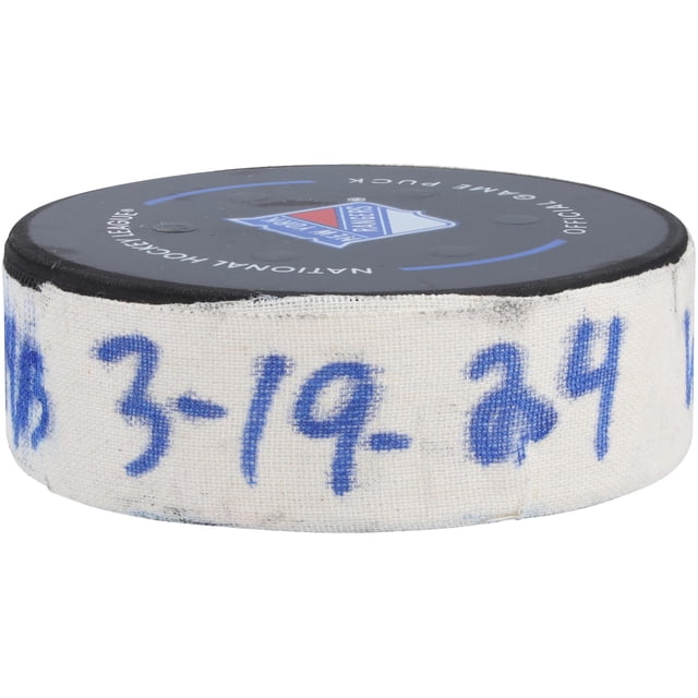 Mark Scheifele Winnipeg Jets GameUsed Goal Puck from March 19, 2024 vs
