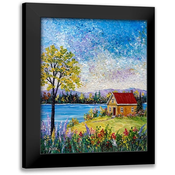 Mark, Sharon 12x14 Black Modern Framed Museum Art Print Titled - Lake Flowers