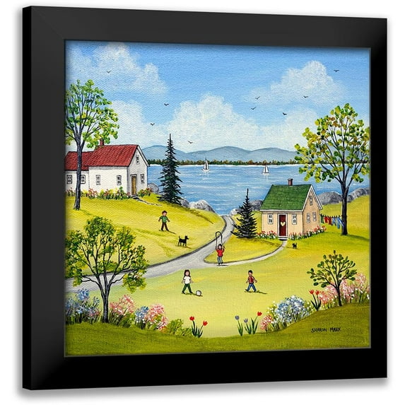 Mark, Sharon 15x15 Black Modern Framed Museum Art Print Titled - Spring by the Lake