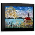 thumbnail image 1 of Mark, Sharon 18x15 Black Modern Framed Museum Art Print Titled - Birches on the Lake, 1 of 5