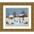thumbnail image 1 of Mark, Sharon 24x20 Gold Ornate Wood Framed with Double Matting Museum Art Print Titled - Snow Day, 1 of 4