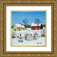 thumbnail image 1 of Mark, Sharon 26x26 Gold Ornate Wood Framed with Double Matting Museum Art Print Titled - At the Farm, 1 of 4