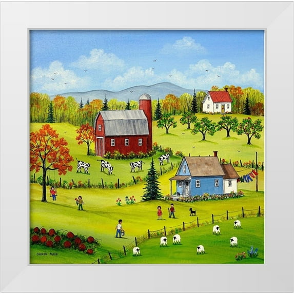 Mark, Sharon 26x26 White Modern Wood Framed Museum Art Print Titled - A Nice Autumn Day