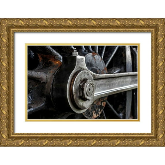 Mark Spowart Photography 32x23 Gold Ornate Wood Framed with Double Matting Museum Art Print Titled - Industrial Track 1