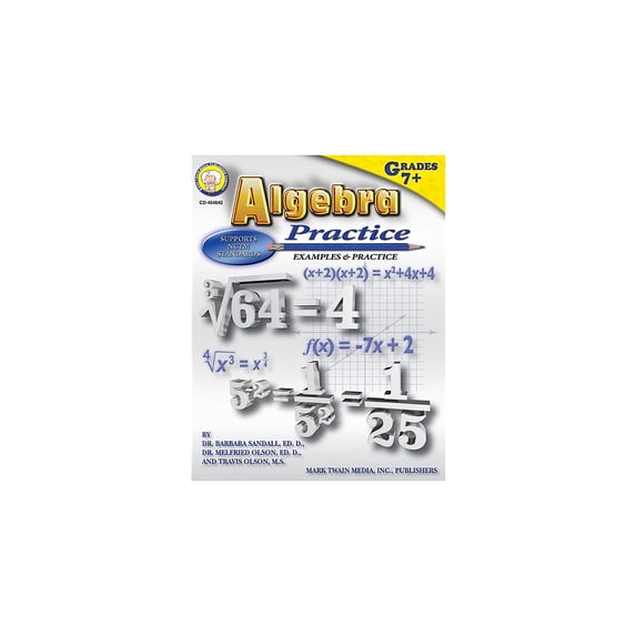 Mark Twain Media Algebra Practice Resource Book, Grade 7-12, Paperback