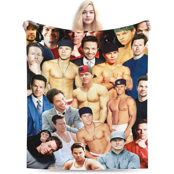 Mark Wahlberg Blanket Soft and Warm Lightweight Fluffy Throws Blankets Rug Carpet Gift for Beach Yoga Bedroom Living Room Decoration Sofa Camping Trip Dorm Decor All Season