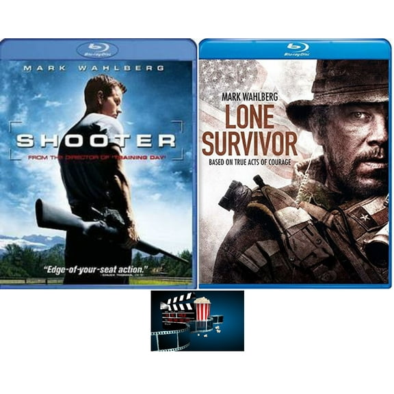 Mark Wahlberg Double Feature Shooter & Lone Survivor 2 Blu Ray Set Includes Movie Take Glossy Print Art Card