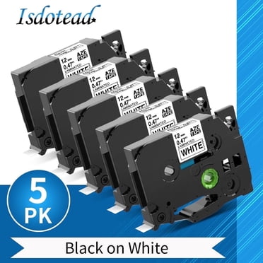 6-Pack TZ-231 Compatible Label Tape For Brother P-Touch PT-D400 & PT-D600 | Black On White, 1/2 Inch X 26.2ft