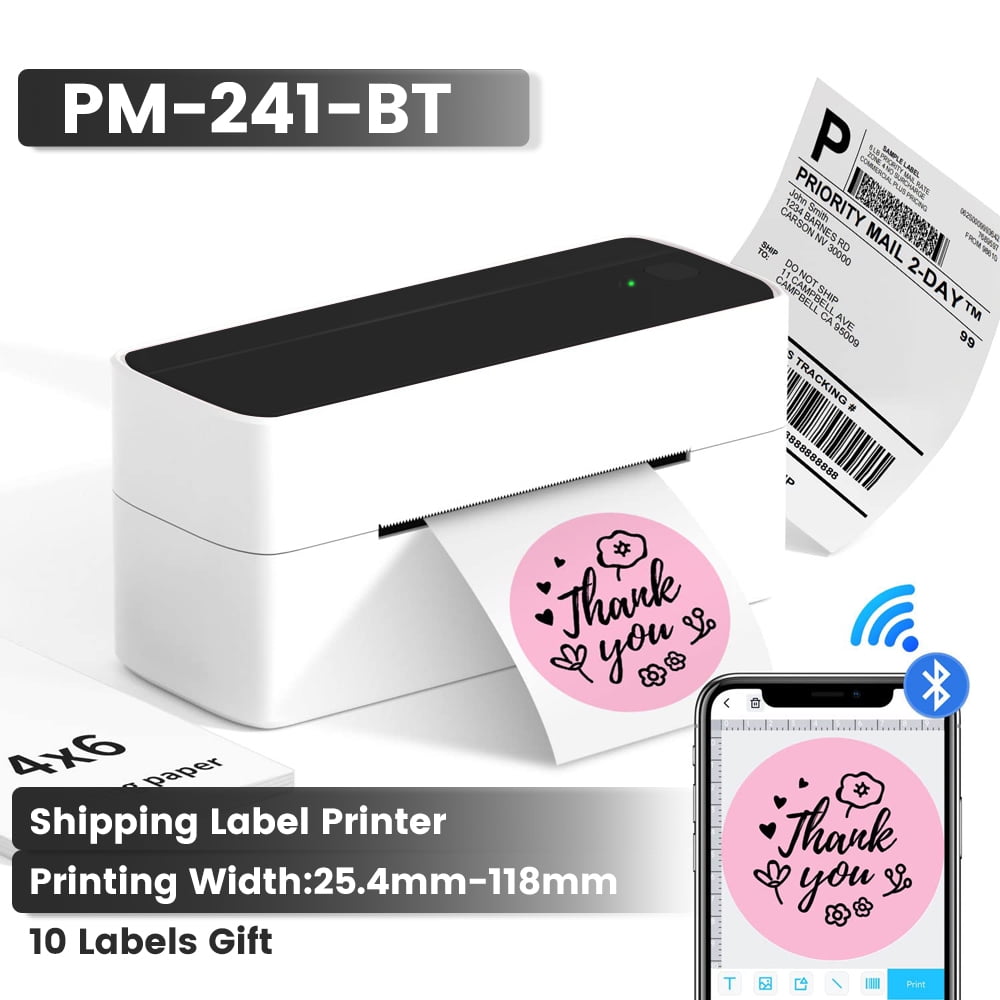 Wireless Printer For Small Business MarkDomain Bluetooth Thermal Label Printer, 4x6 Wireless Shipping Label