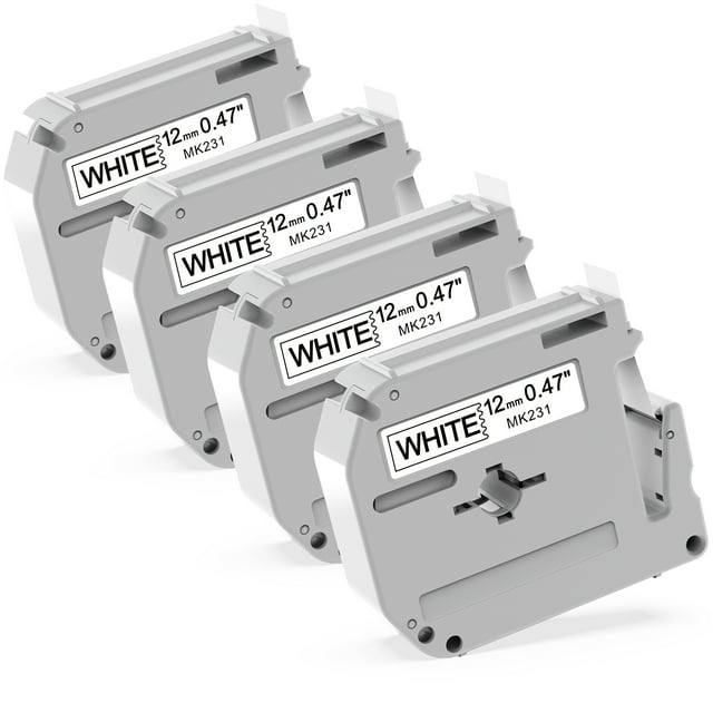 MarkDomain MK231 Label Tape 12mm 0.47 Inch Work with Brother PTouch