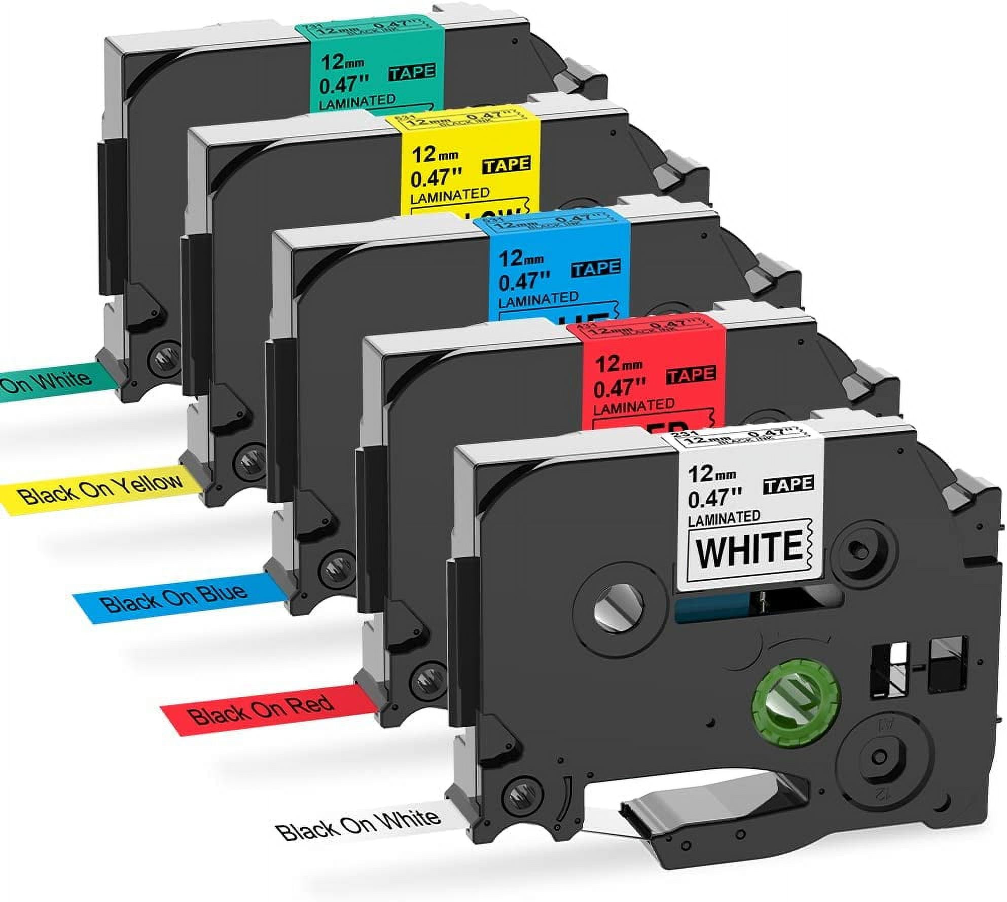 MarkField Compatible Label Tape Replacement for Brother P Touch 12mm x