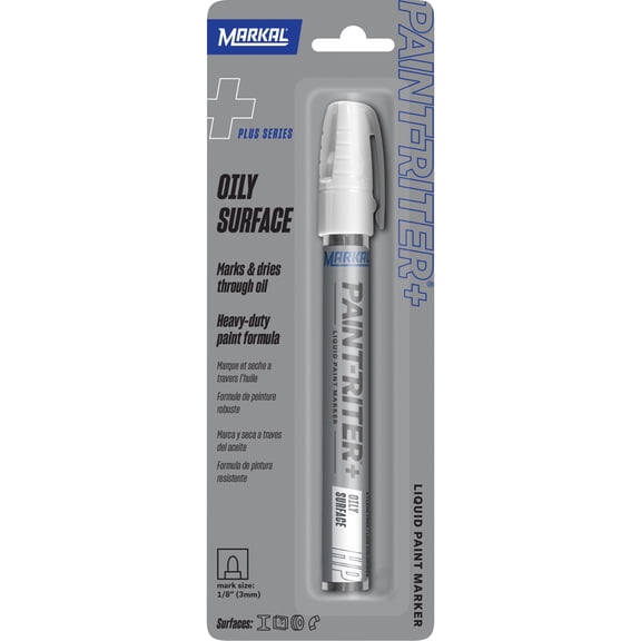 Markal White Paint-Riter + Oily Surface Liquid Paint Marker, Model# 97080