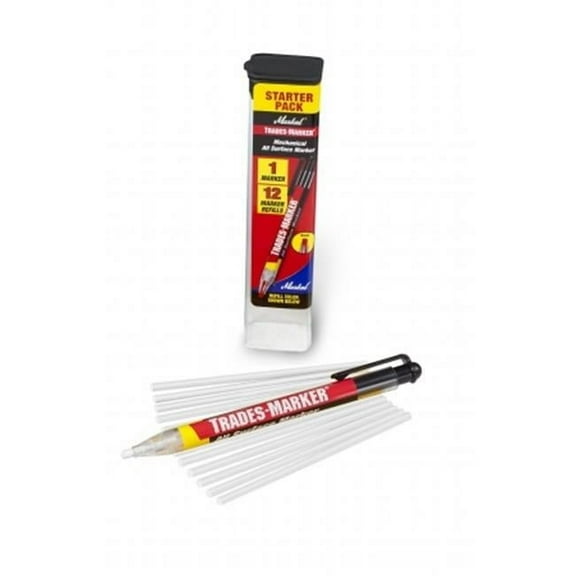 Markal 96130 Trades Marker (1 Holder, 12 Refills), White