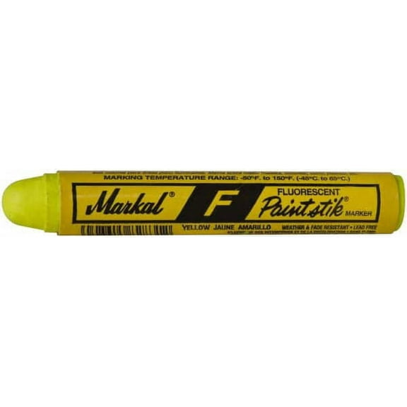 Markal - Fluorescent Yellow Marker/Paintstick - Oil Base Ink (90 Pack)
