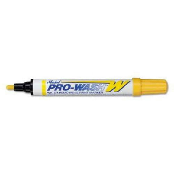Paint-Riter+ Water Removable Marker, Yellow, 1/8 in, Medium Tip
