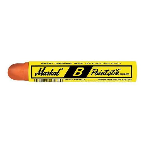 Markal Paintstik Original B Marker, 11/16 in x 4-3/4 in, Orange -  1 Dozen (434-80224)