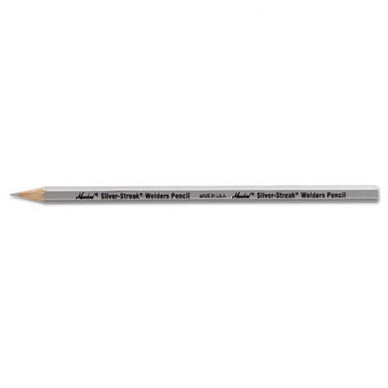 Carpenter Pencils Set, 1 Welders Pencil with 12 Pcs Round Silver