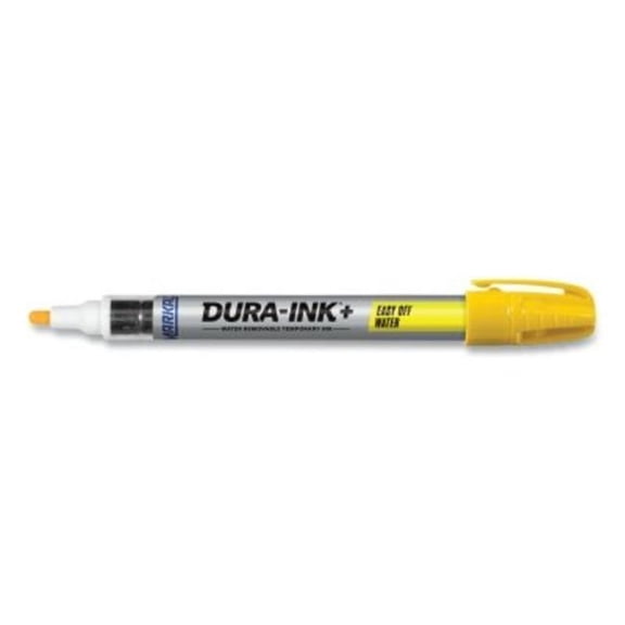 Markal 434-96311 Dura-Ink Plus Easy Off Detergent Permanent Ink Marker, Yellow - Pack of 12