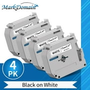 Markdomain 4-Pack Compatible Label Tape Replacement for Brother P Touch M Tape M-K231