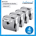 thumbnail image 1 of Markdomain 4-Pack Compatible Label Tape Replacement for Brother P Touch M Tape M-K231, 1 of 11