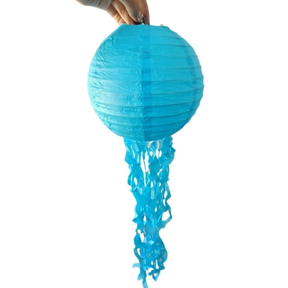 Markdown Clearance! Party Favors Home Decor up to 65% Off, Ocean Theme Decoration Party Jellyfish Paper Lantern Sky Blue Kingtowag, 1*Jellyfish Paper Lantern Party Decorations