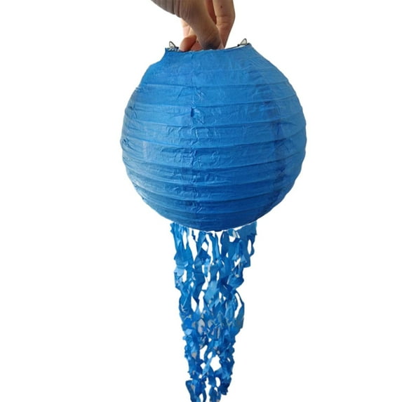 Markdown Clearance! Party Favors Home Decor up to 65% Off, Ocean Theme Decoration Party Jellyfish Paper Lantern Dark Blue Kingtowag, 1*Jellyfish Paper Lantern Party Decorations