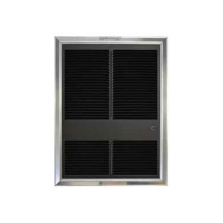 Recessed Electric Wall-Mount Heater, Recessed or Surface, 3000/4000 W, 208/240V AC, Brown/Aluminum