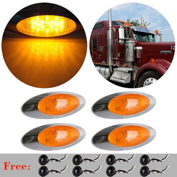 Marker Lights 4pcs Amber Side Marker Clearance Light Bulbs +8x Red Side Marker Light Replacement fit for Truck Bus Boat SUV ATV Trailer Indicator Light (Total 12 Pcs)
