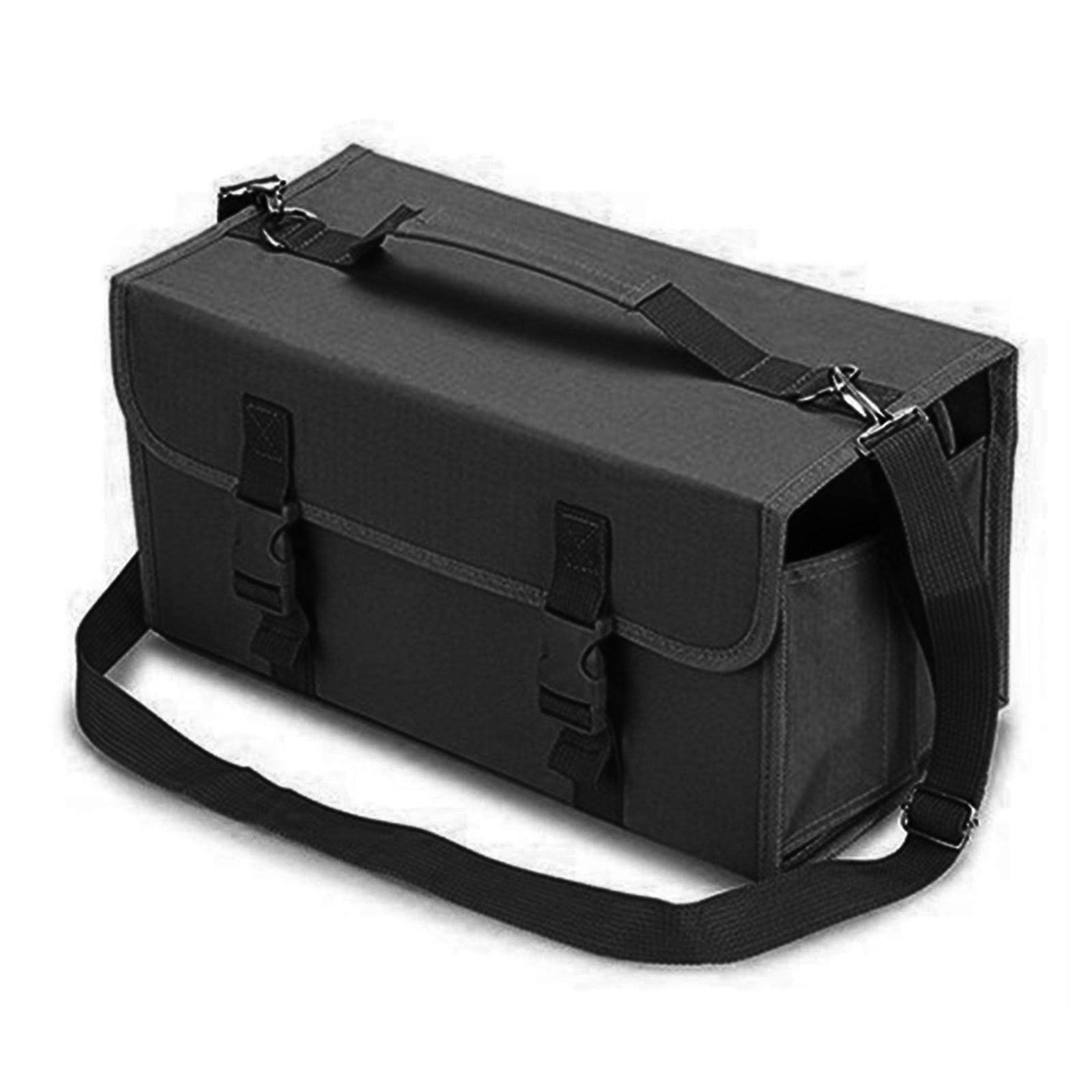 Marker Organiser Case for 120 Markers, Marker Storage Bag, Art Marker Pen Carrying Bag with Shoulder and Handle Strap