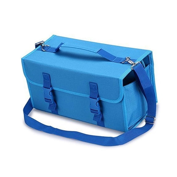 Marker Organiser Case for 120 Markers, Marker Storage Bag, Art Marker Pen Carrying Bag with Shoulder and Handle Strap