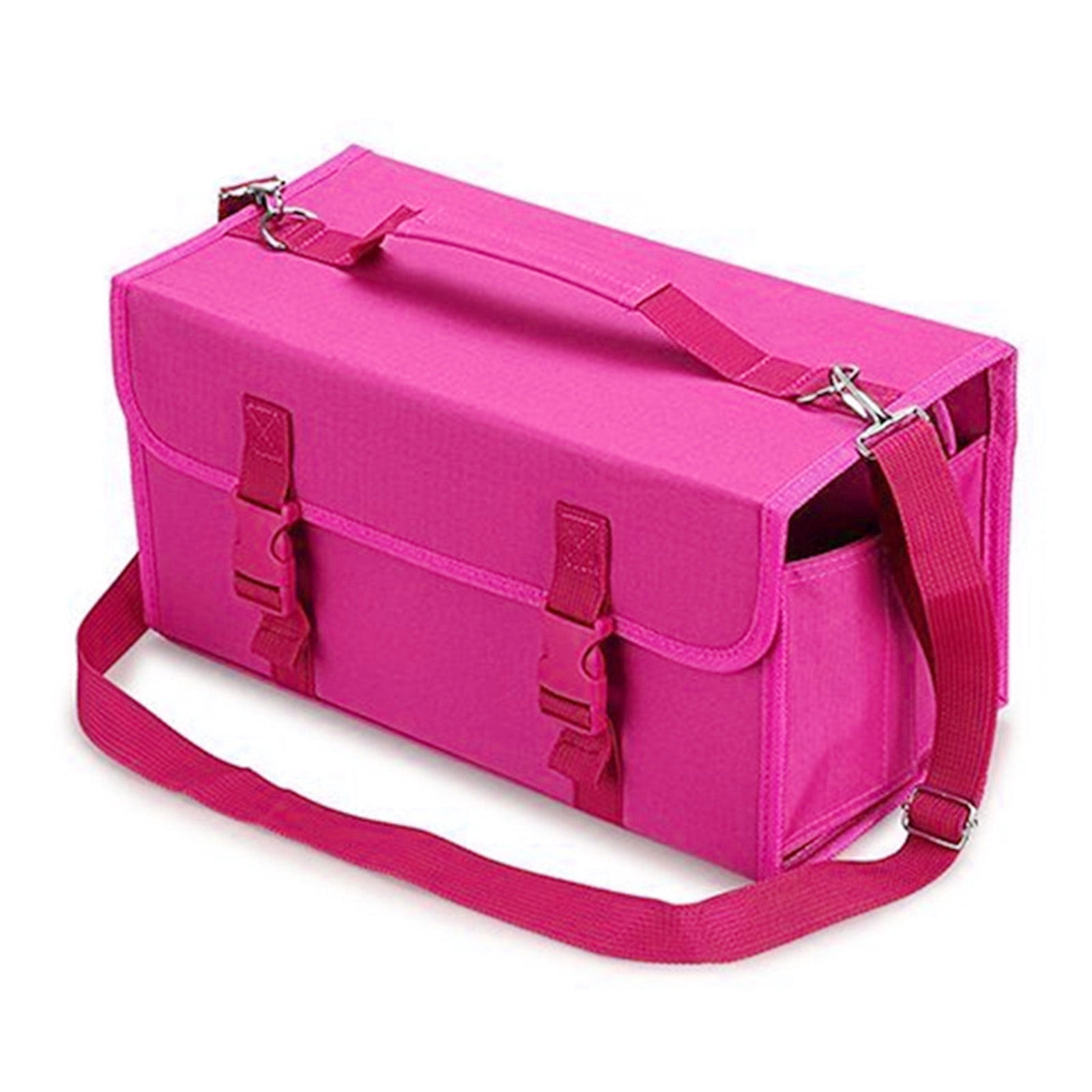 Marker Organiser Case for 120 Markers, Marker Storage Bag, Art Marker Pen Carrying Bag with Shoulder and Handle Strap